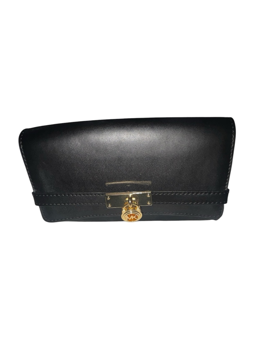 Michael Kors Black Leather belt bag with Gold Charm Lock